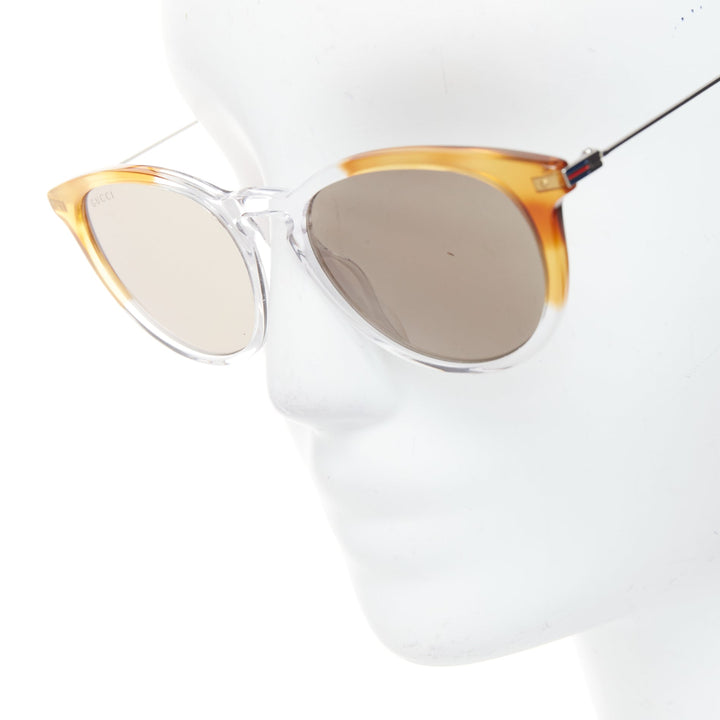 GUCCI GG1048S clear brown ombre frames squoval sunglasses