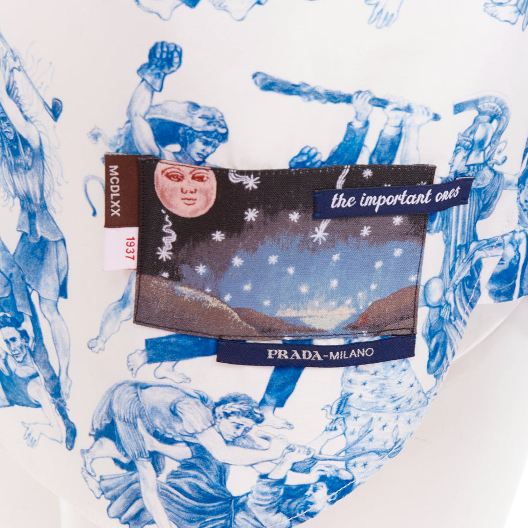PRADA 2016 Christophe Chemin The Important Ones blue white cuff shirt IT38 X