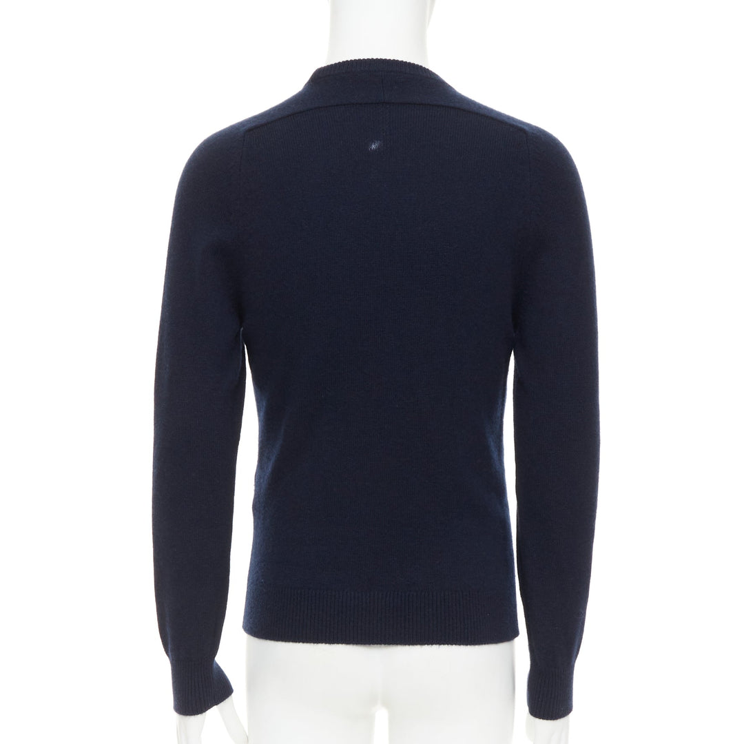 SAINT LAURENT 2015 100% cashmere navy crew neck pullover sweater M