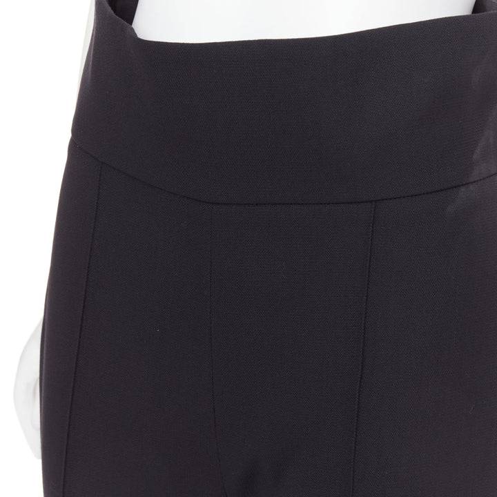 ALEXANDRE VAUTHIER black high waist pleated zip hem harem pants FR40 L