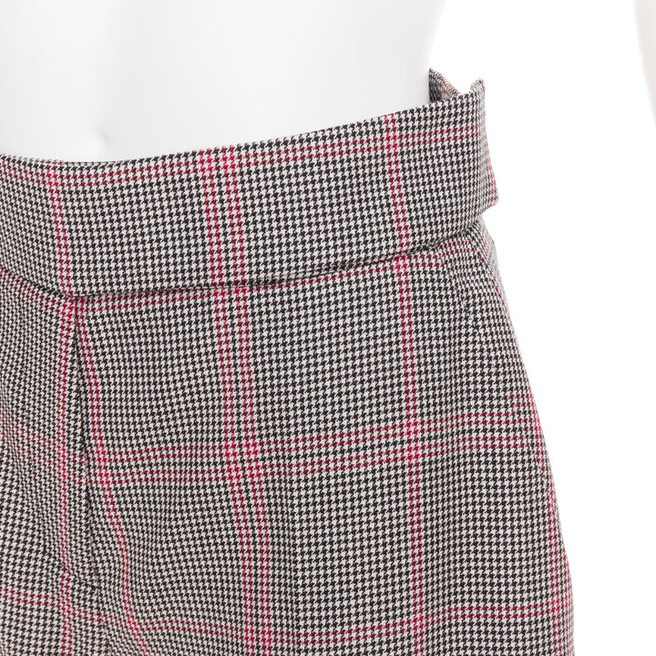 ALEXANDRE VAUTHIER COUTURE SS2021 Runway grey red glen plaid bermuda shorts