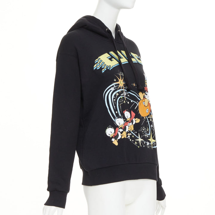 GUCCI DISNEY 2021 Runway Flash Space embroidered Donald Duck fleece hoodie XXXS
