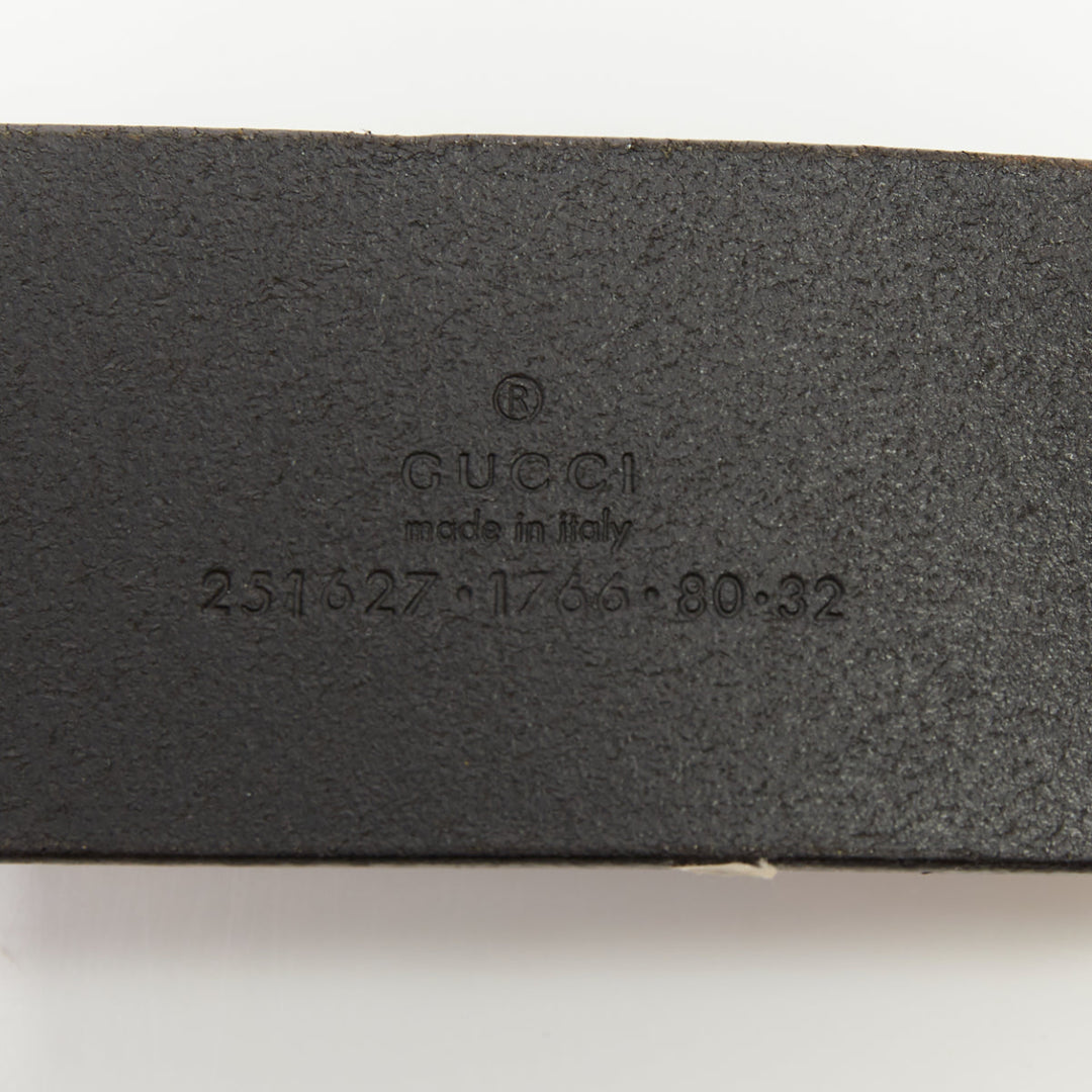 GUCCI 2012 Runway gold metal bar plate black smooth leather wide waist belt 80cm
