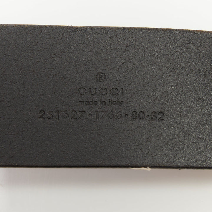 GUCCI 2012 Runway gold metal bar plate black smooth leather wide waist belt 80cm