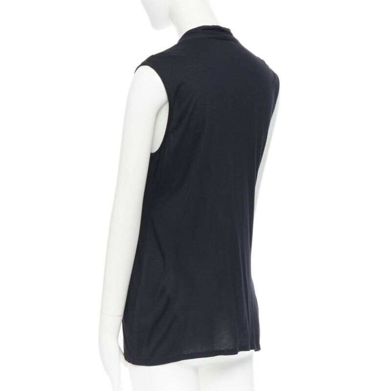 Female mannequin wearing The Row by Mary Kate and Ashley Olsen Black Cotton Women Tank Top in Size  S | Available at JHROP