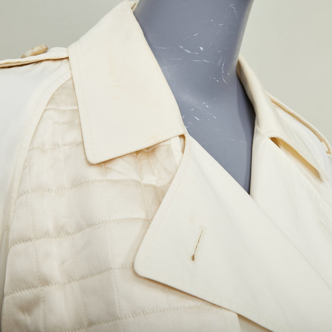 BOTTEGA VENETA 2020 Daniel Lee beige cotton blend belted trench coat IT38 XS