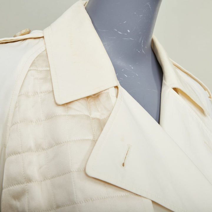 BOTTEGA VENETA 2020 Daniel Lee beige cotton blend belted trench coat IT38 XS