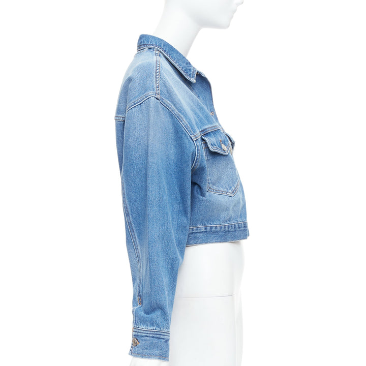 ISABEL MARANT ETOILE Tadia blue denim boxy cropped jacket FR36 S