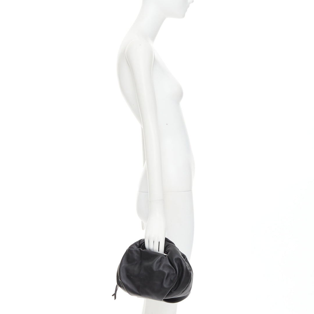 DRIES VAN NOTEN Twisted Handle black soft leather top handle bag