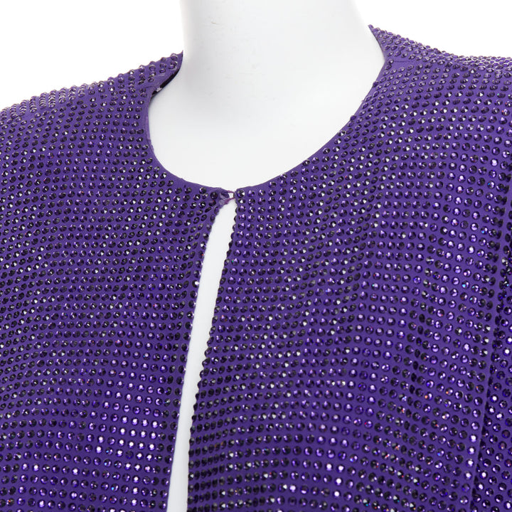 ALEXANDRE VAUTHIER COUTURE SS2018 Runway purple strass crystal power mini dress