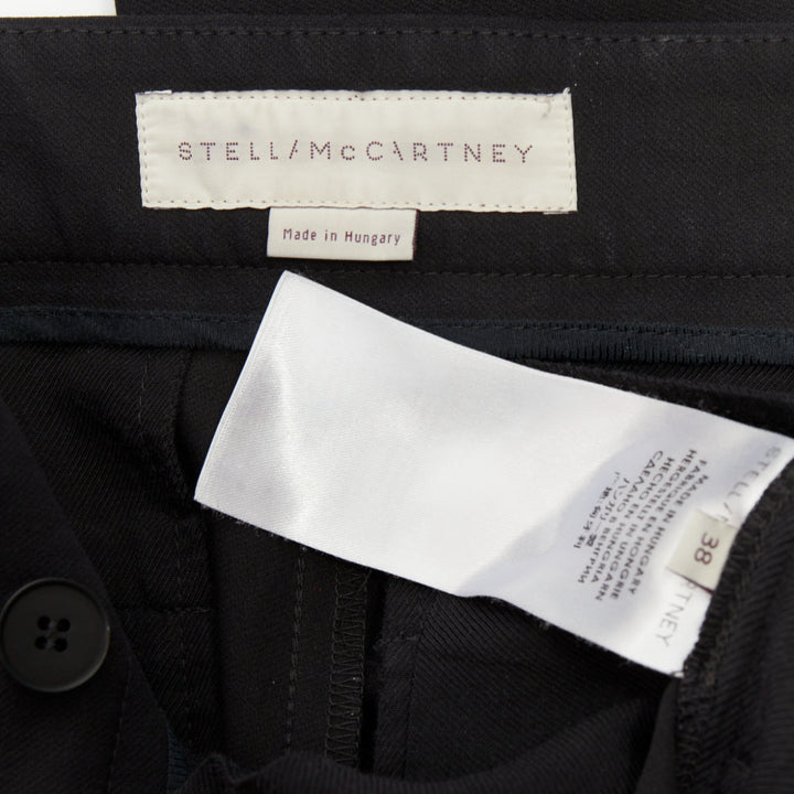 STELLA MCCARTNEY black cotton blend slash pockets cigarette trousers IT38 XS