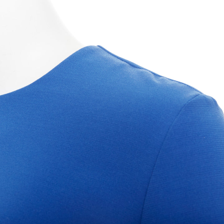 ROKSANDA cobalt blue ruched bell sleeve structured top UK8 S