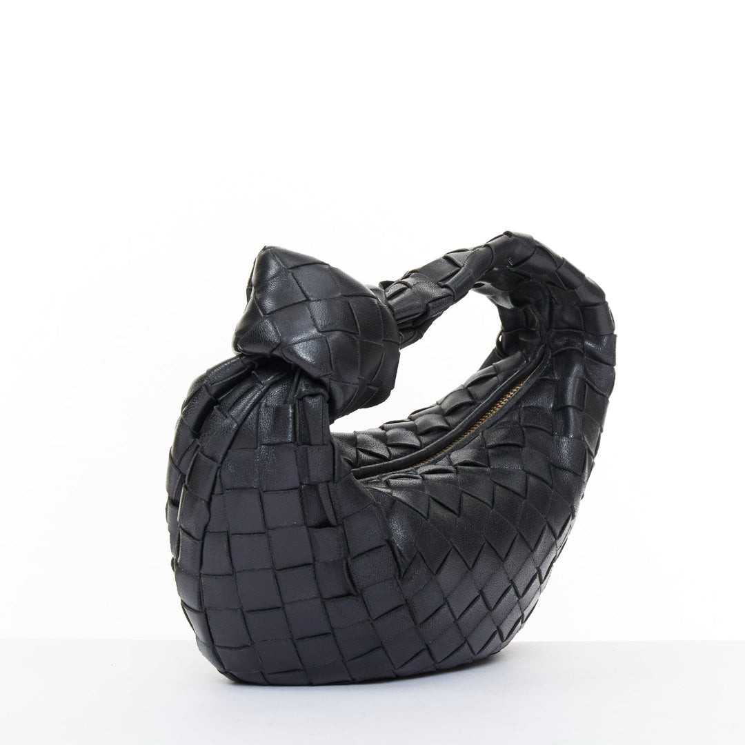 BOTTEGA VENETA 2020 Mini Jodie black Intrecciato nappa leather hobo handbag bag