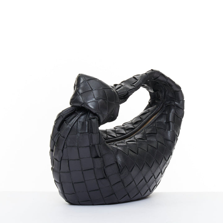 BOTTEGA VENETA 2020 Mini Jodie black Intrecciato nappa leather hobo handbag bag