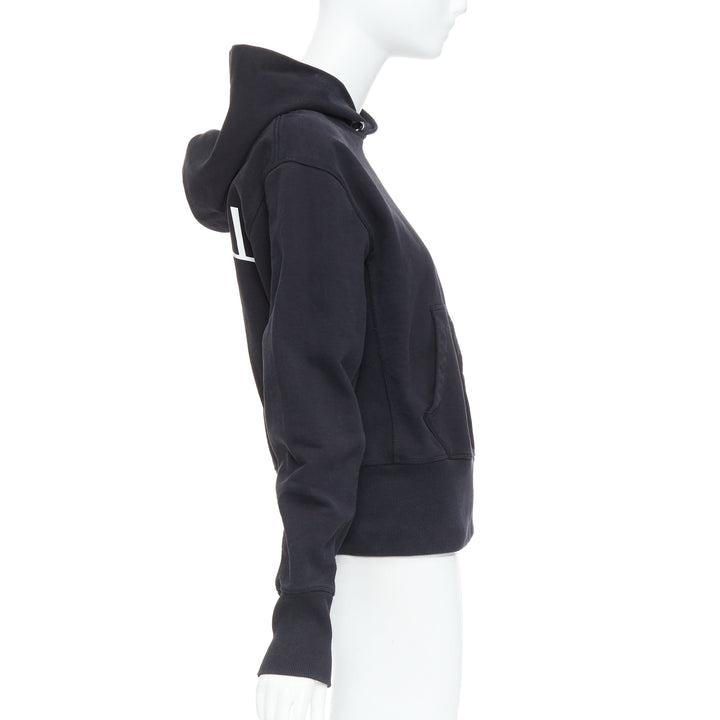 HELMUT LANG L'Apocalypse Joyeuse black cotton unisex cropped hoodie M