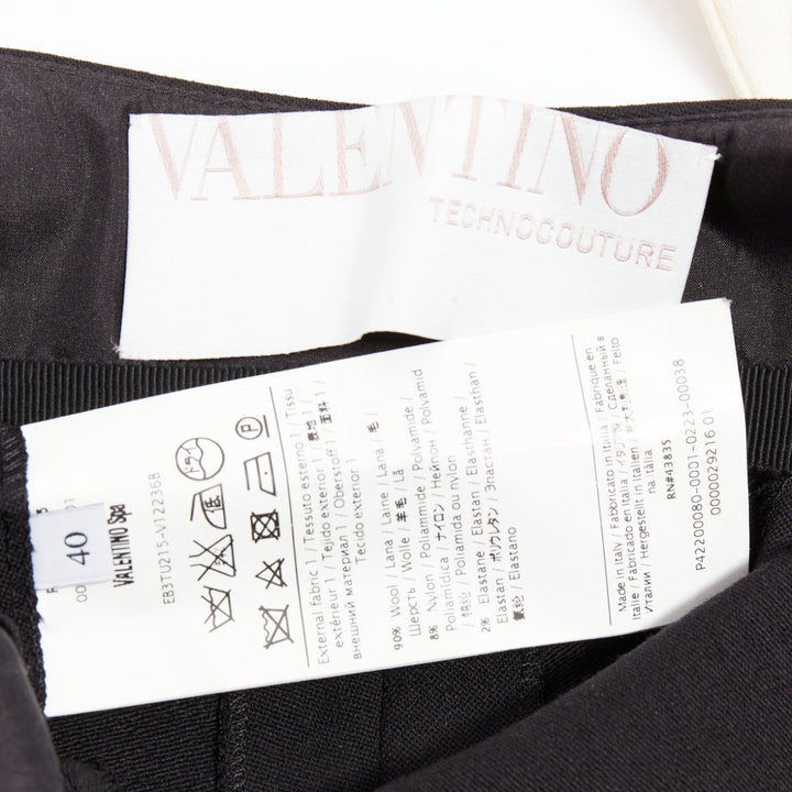 VALENTINO black cream wool blend bow black strapless jumpsuit IT40 S