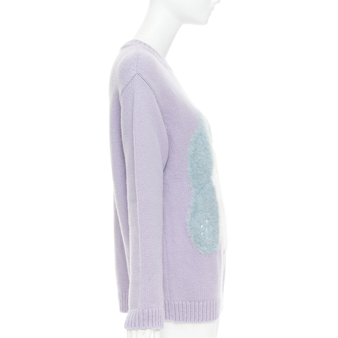 STELLA MCCARTNEY Yoshitomo Nara 2022 lilac Mission Sheep Intarsia wool sweater M