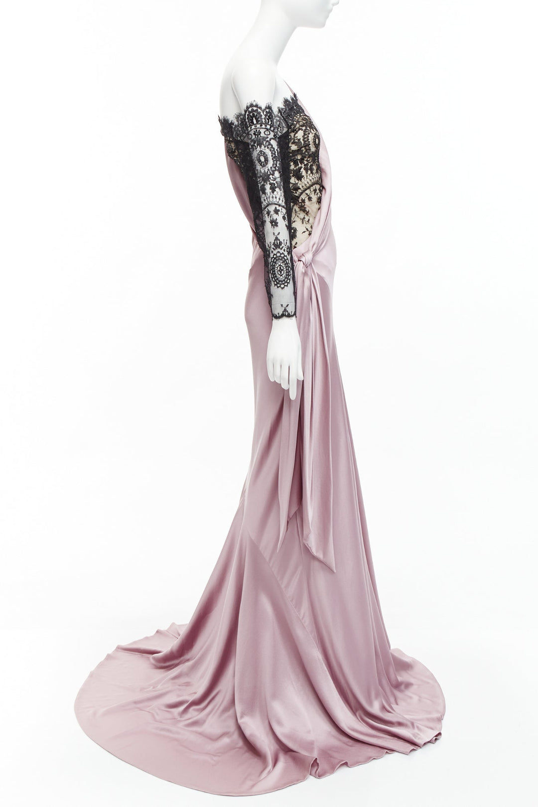 alexander mcqueen pink and black dress Incredible Spring 1998 Givenchy by Alexander McQueen "Rhinestone Cowgirls" Runway Dress