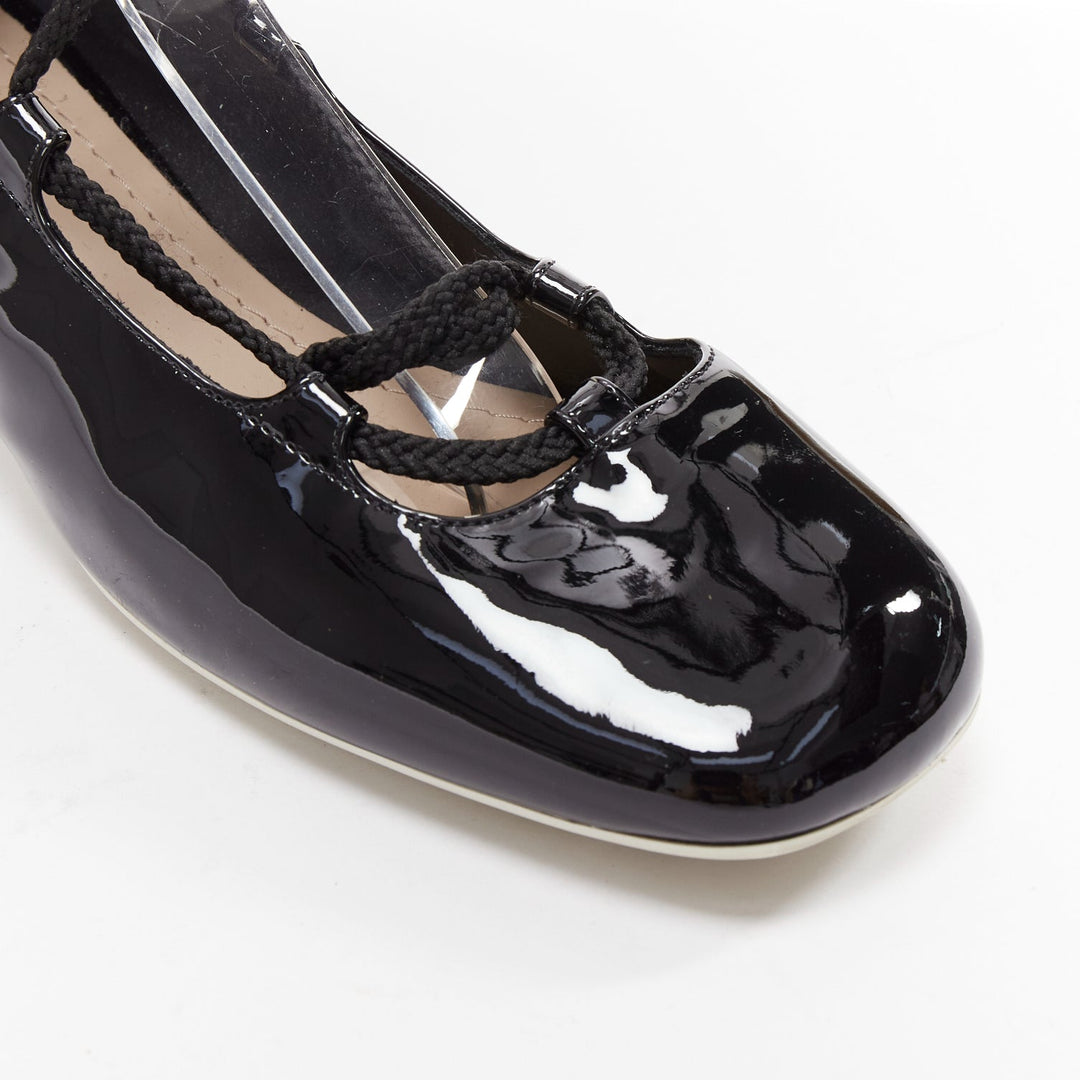 DIOR Diorarty silver star lucite heel black patent ballerina kitten heels EU38.5
