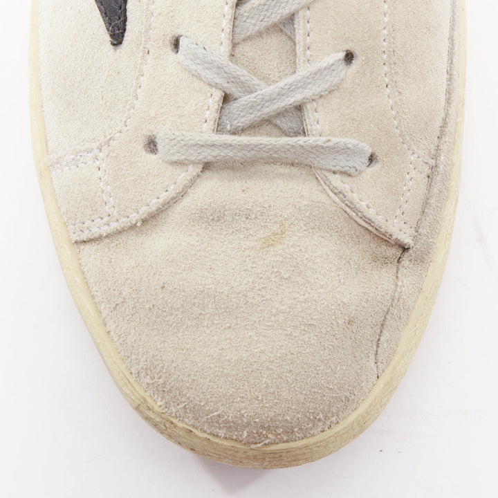 GOLDEN GOOSE SuperStar grey suede red metallic trim star distressed sneaker EU38