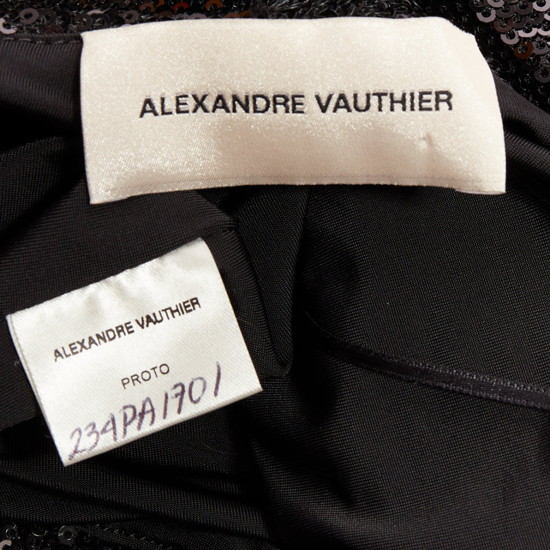 ALEXANDRE VAUTHIER black pailette sequins stretchy legging pants