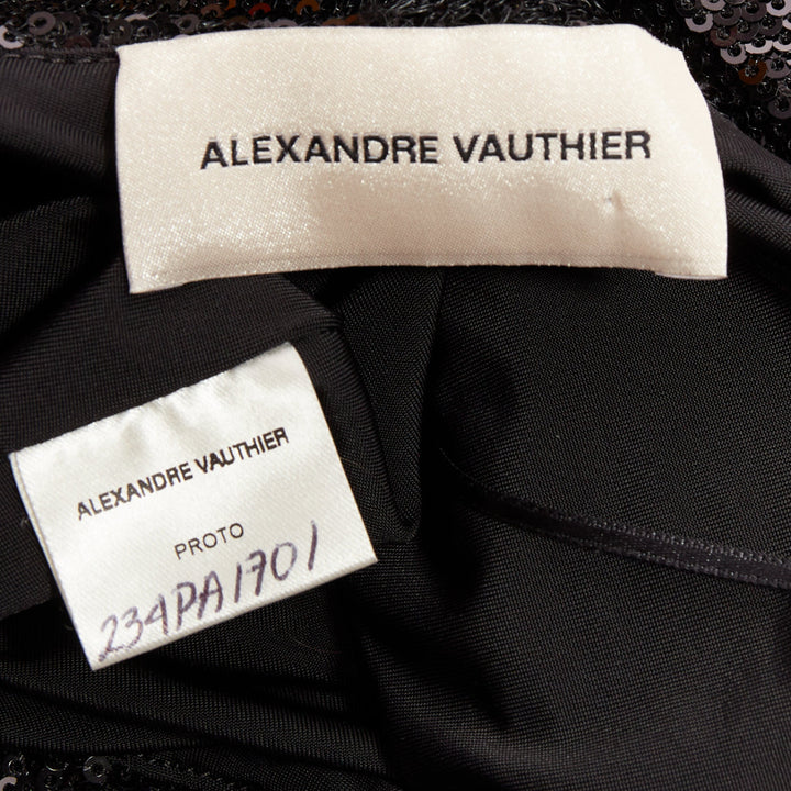 ALEXANDRE VAUTHIER black pailette sequins stretchy legging pants