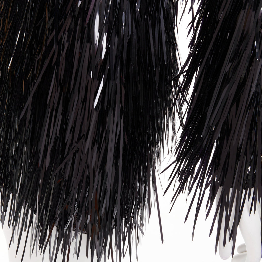 ALEXANDRE VAUTHIER COUTURE AW2022 Runway black long paillette sequin sheer dress
