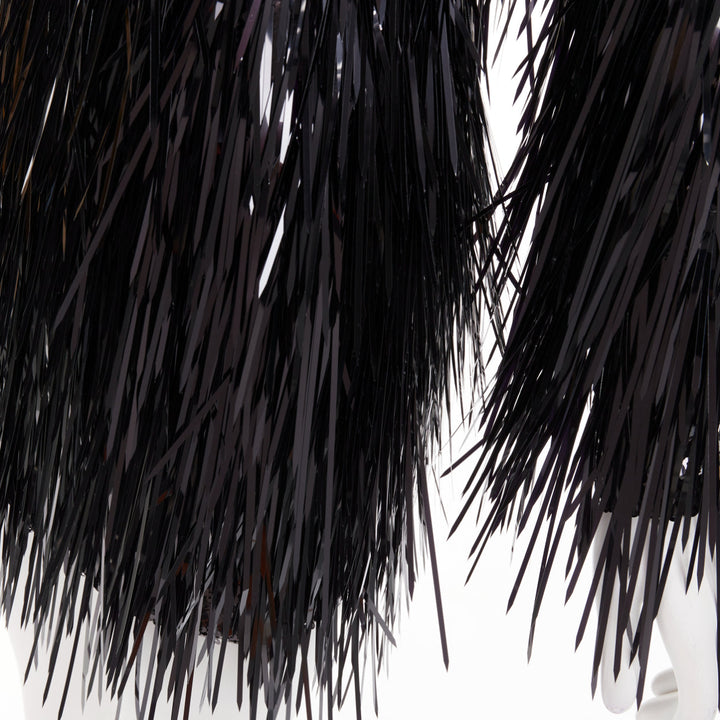 ALEXANDRE VAUTHIER COUTURE AW2022 Runway black long paillette sequin sheer dress