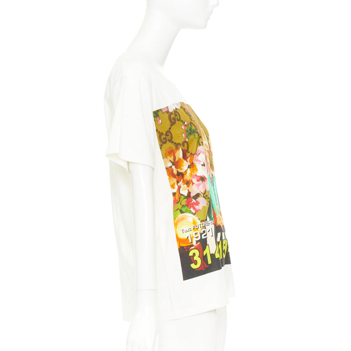 GUCCI 2018 Ignasi Monreal ecru cotto graphic portrait print t-shirt XS