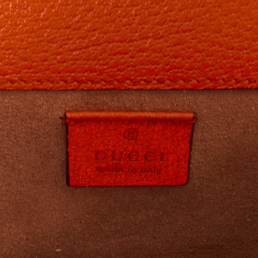 GUCCI 2017 Runway Totem rainbow brown leather flap envelop clutch bag