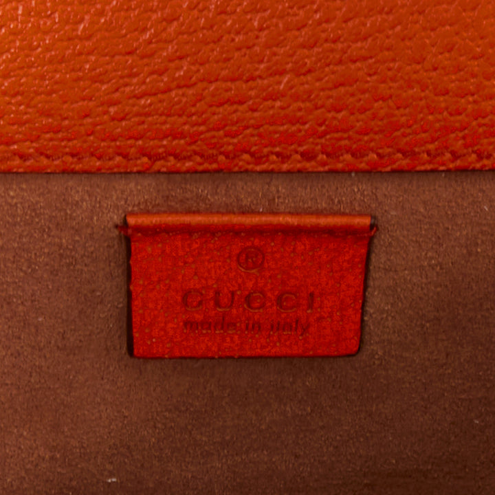 GUCCI 2017 Runway Totem rainbow brown leather flap envelop clutch bag