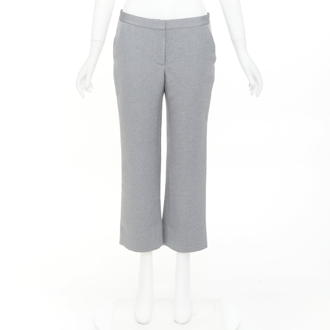 THE ROW grey polyamide silk low waist darted cropped harem pants US4 XXS