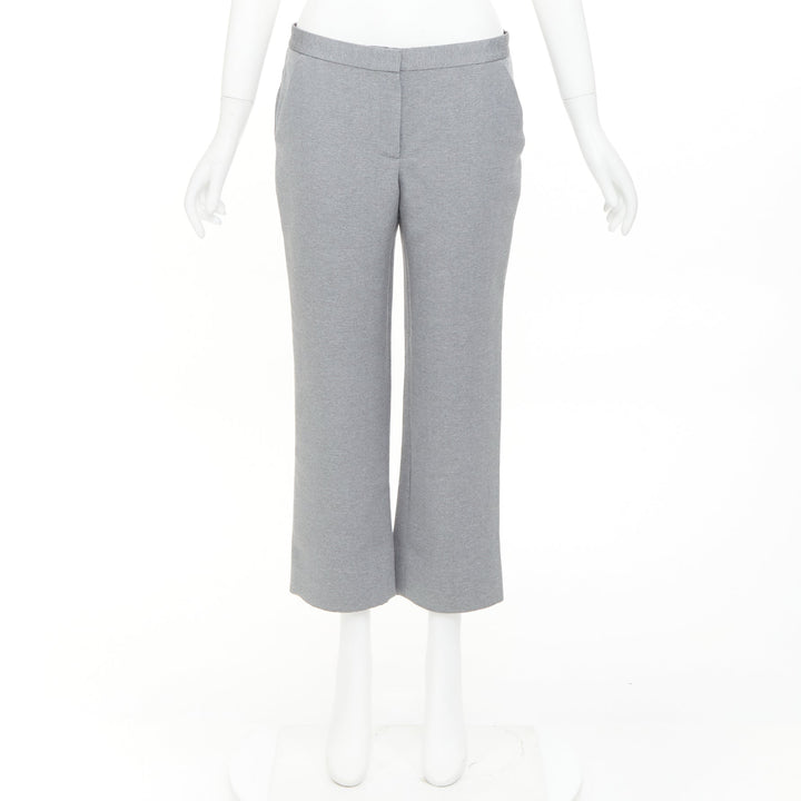 THE ROW grey polyamide silk low waist darted cropped harem pants US4 XXS