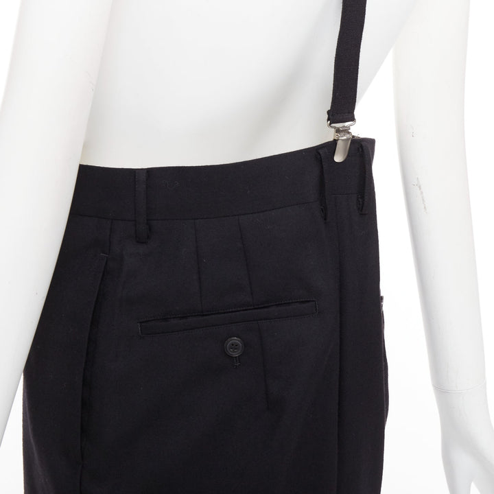 JUNYA WATANABE 2012 black wool suspender high waisted harem pants M