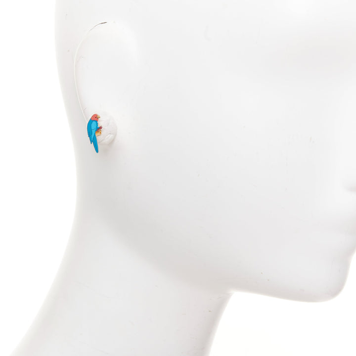 rare CELINE 2017 Phoebe Philo Animalerie Birdcage asymmetric drop stud earring