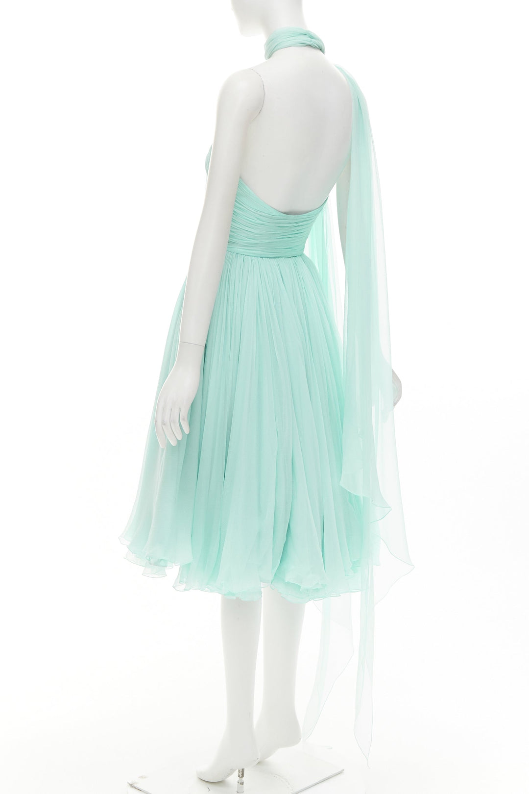 ALEXANDRE VAUTHIER COUTURE AW2019 Runway aqua blue strapless dress sash scarf