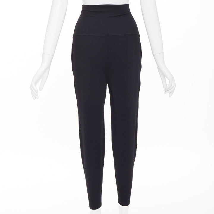 STELLA MCCARTNEY 2014 black knit rayon blend high waisted harem pants IT34 XXS