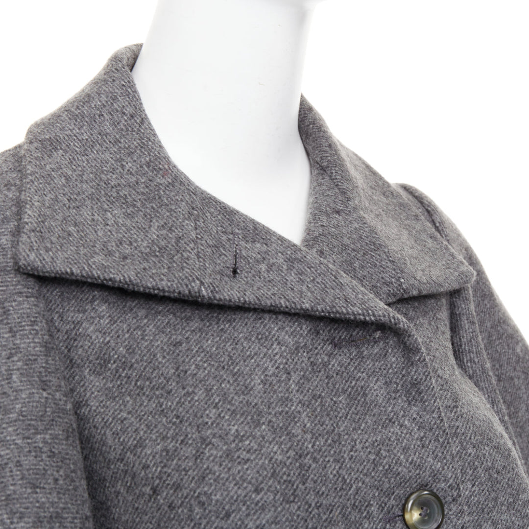 MARNI grey wool blend flannel flutter short swing jacket IT38 XS