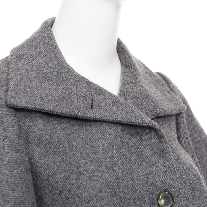 MARNI grey wool blend flannel flutter short swing jacket IT38 XS
