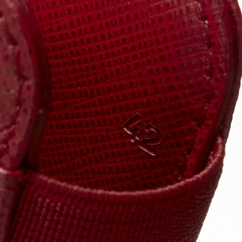 PRADA Symbole Triangle logo saffiano leather phone pouch lanyard bag red
