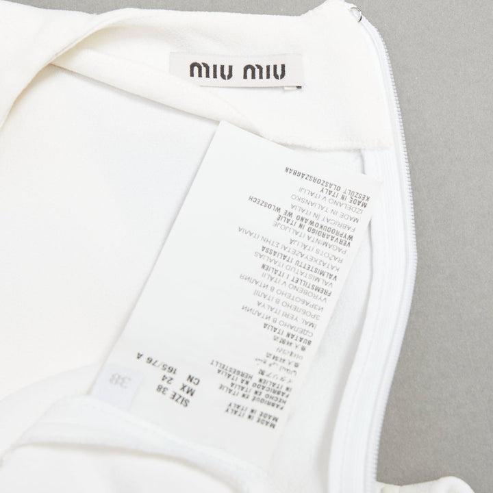 MIU MIU 2013 cream acetate blend peplum half sleeve top IT38 XS