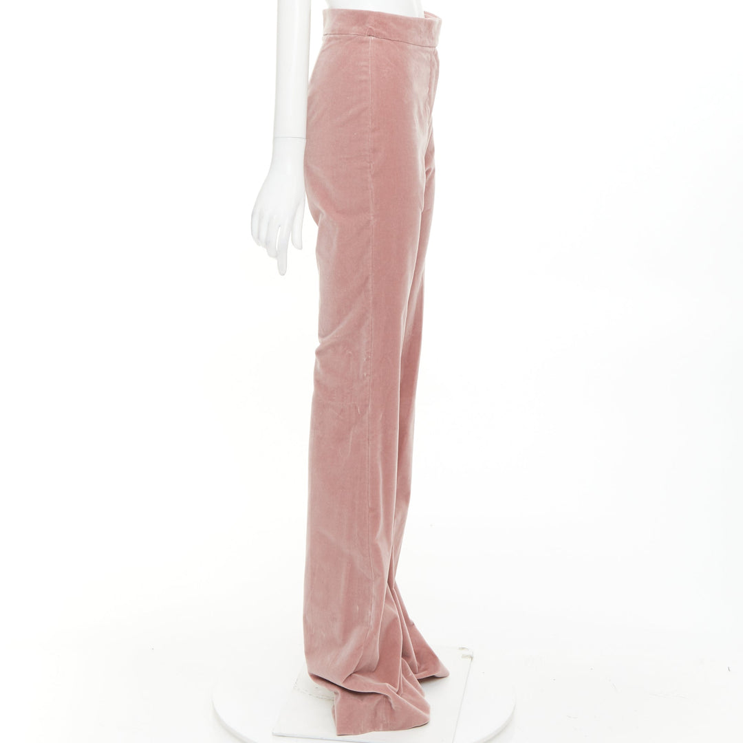 ALEXANDRE VAUTHIER blush pink velvet high waisted extra flare pants