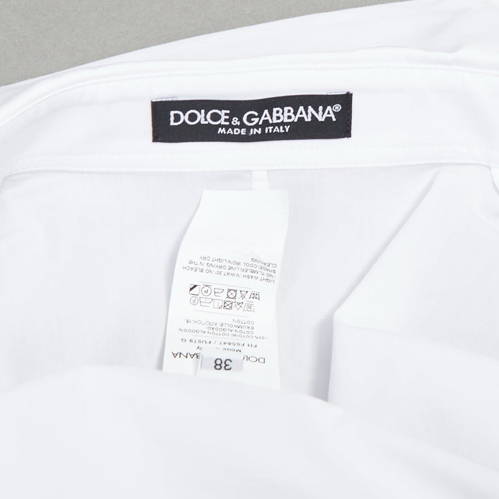DOLCE GABBANA 2025 white cotton dolman puff sleeve cinched waist shirt IT38 XS