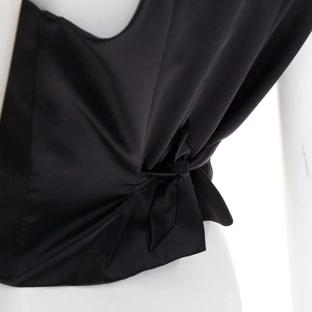 ALEXANDRE VAUTHIER COUTURE Runway black gold buttons plunge neck waistcoat vest