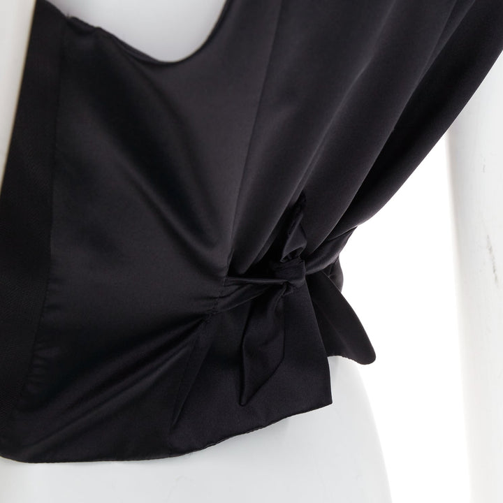 ALEXANDRE VAUTHIER COUTURE Runway black gold buttons plunge neck waistcoat vest