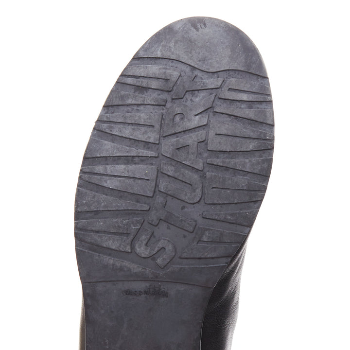 STUART WEITZMAN 5050 black leather front elastic back round toe tall boots EU38