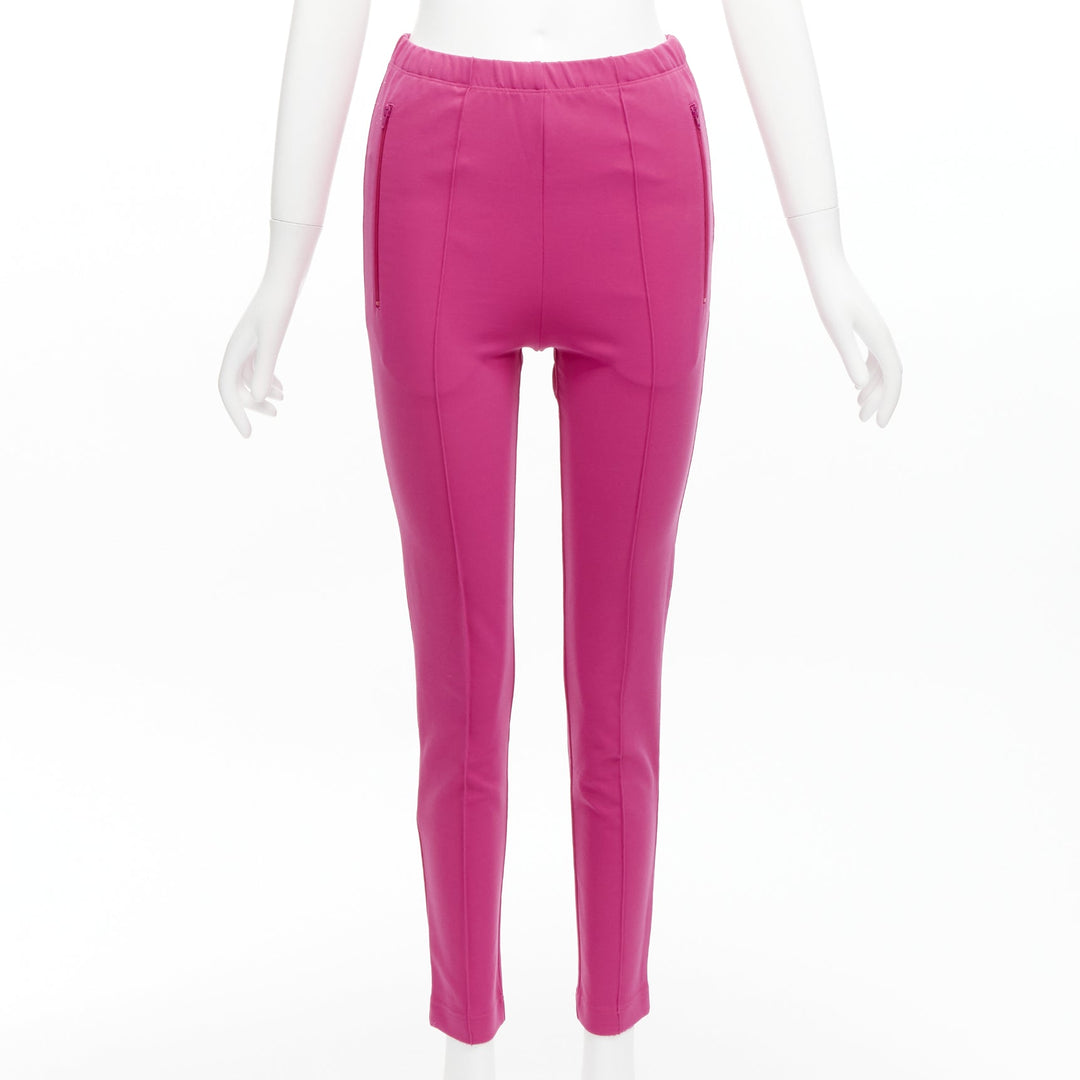 BALENCIAGA Demna 2017 pink zip pockets tapered high waist jogger pants FR36 S