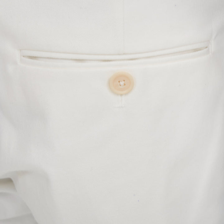 BOTTEGA VENETA off white cotton blend straight leg rolled cuff pants IT44 XS