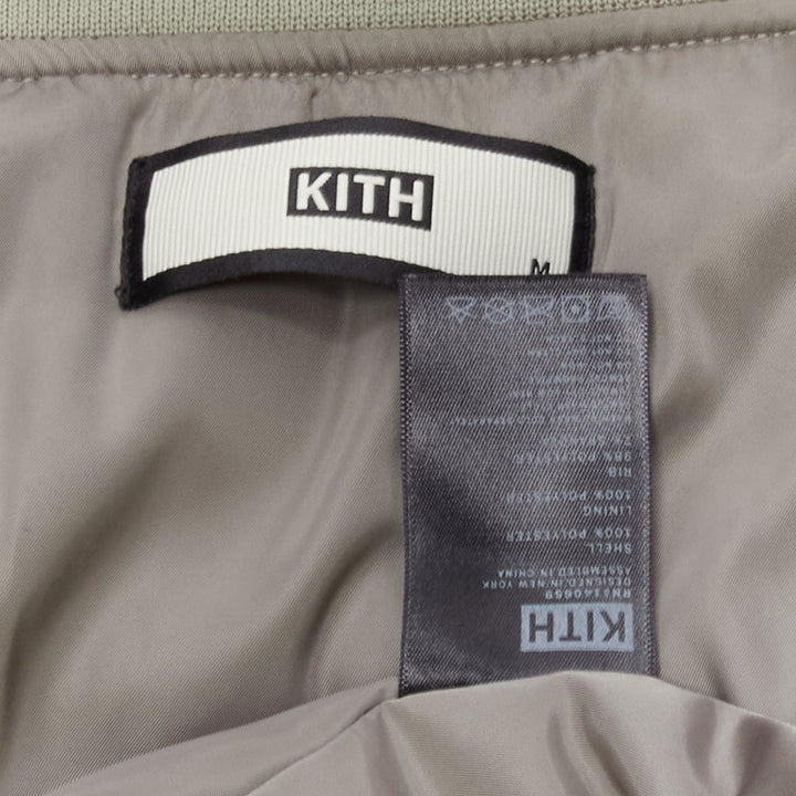 KITH grey nylon two way zipper arm pocket classic MA1 bomber jacket M