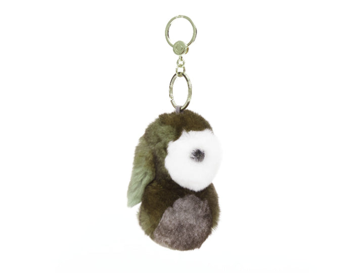 LORO PIANA 100% mink fur brown Rabbit bag charm keyring